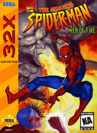 Spiderman Web of Fire Sega 32X US box art